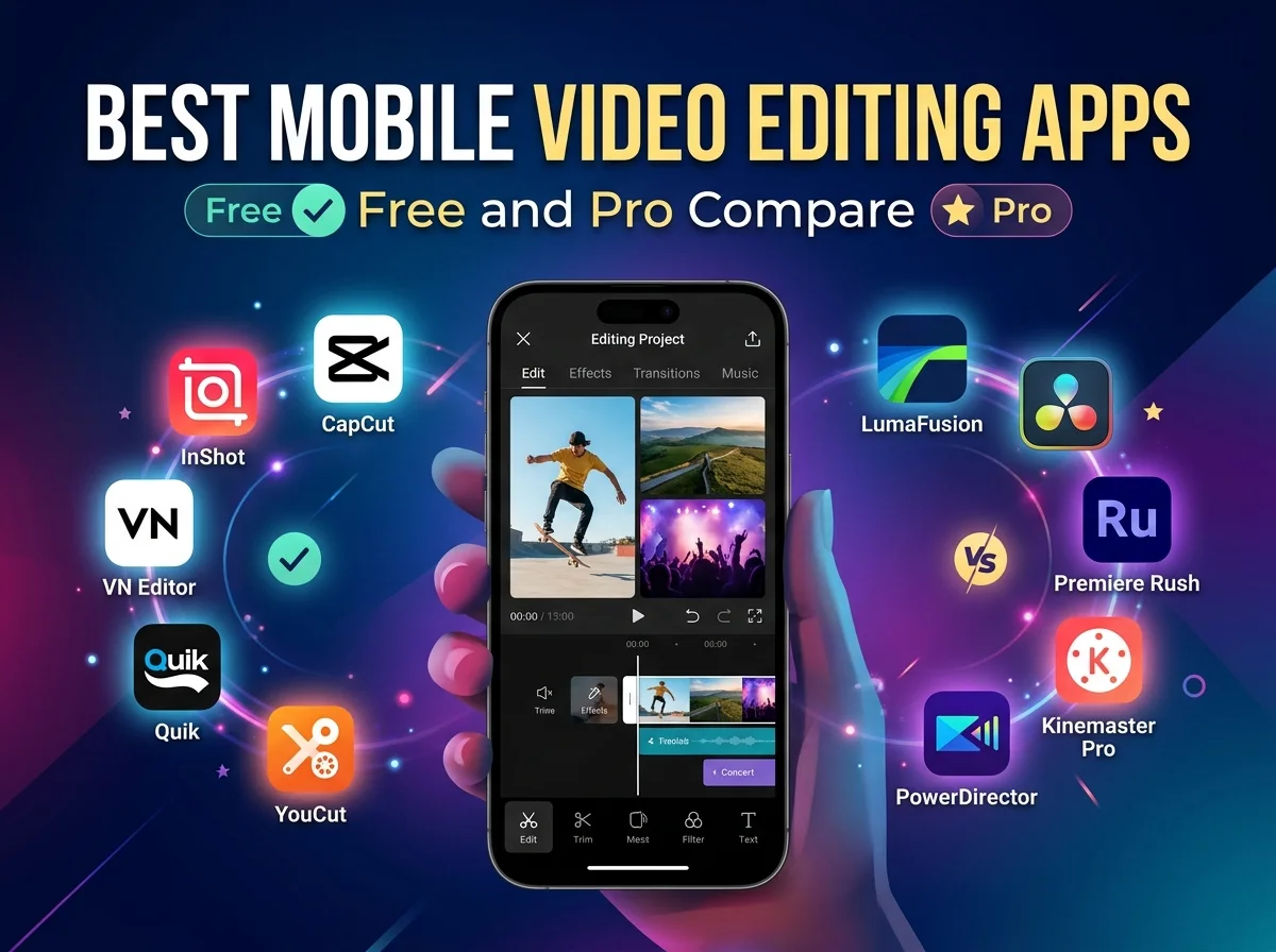 Best Mobile Video Editing Apps Free and Pro Compare (1)
